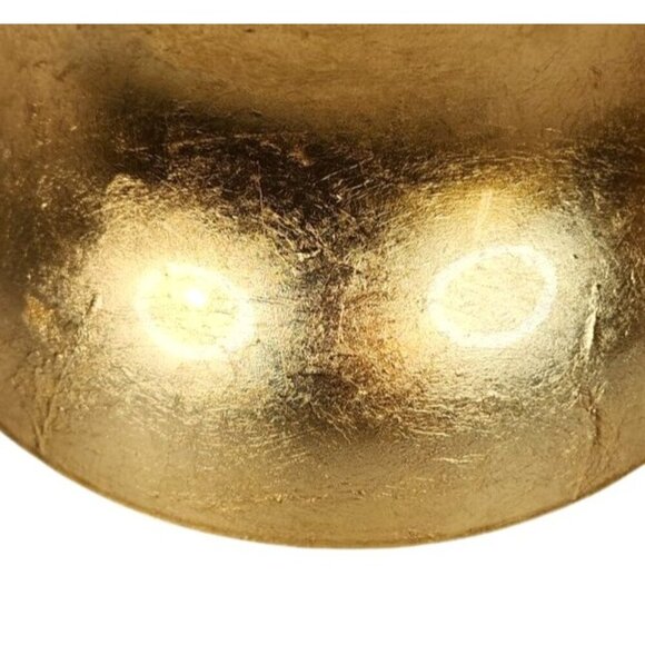 Christmas Holiday Glass Gold Bowl With Poinsettia Design - 10 Inch Diameter x 3 - Picture 10 of 12